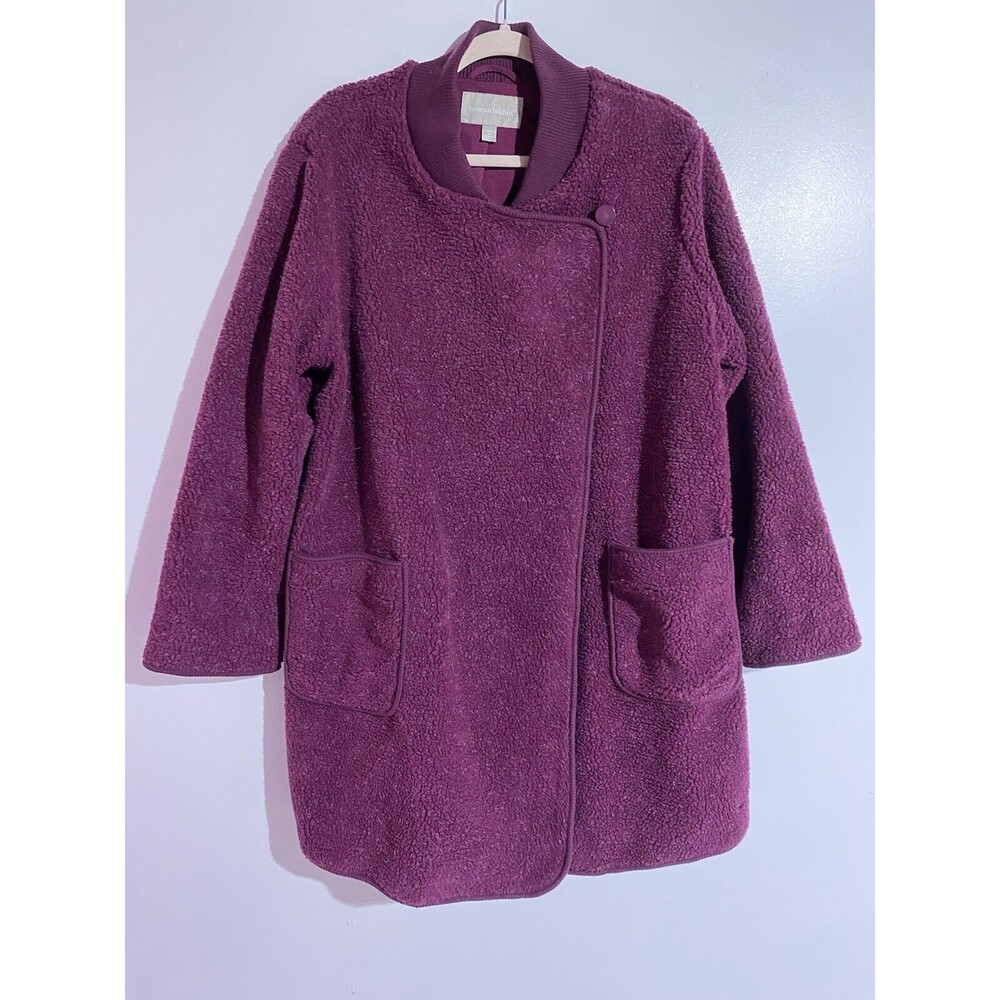 Woman Within Coat Jacket Womens 14/16 Burgundy Boho Academia Cozy Warm NWOT